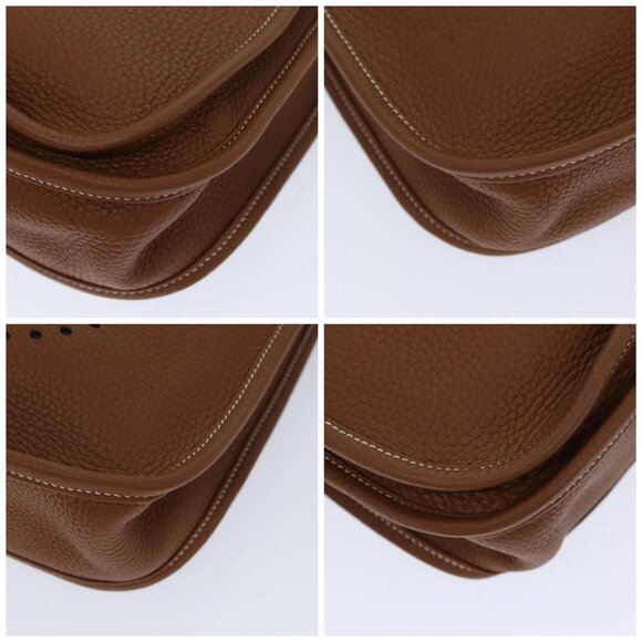 HERMES Evelyn 2 PM Shoulder Bag Taurillon Clemence Gold Auth 74761A - Picture 14 of 16